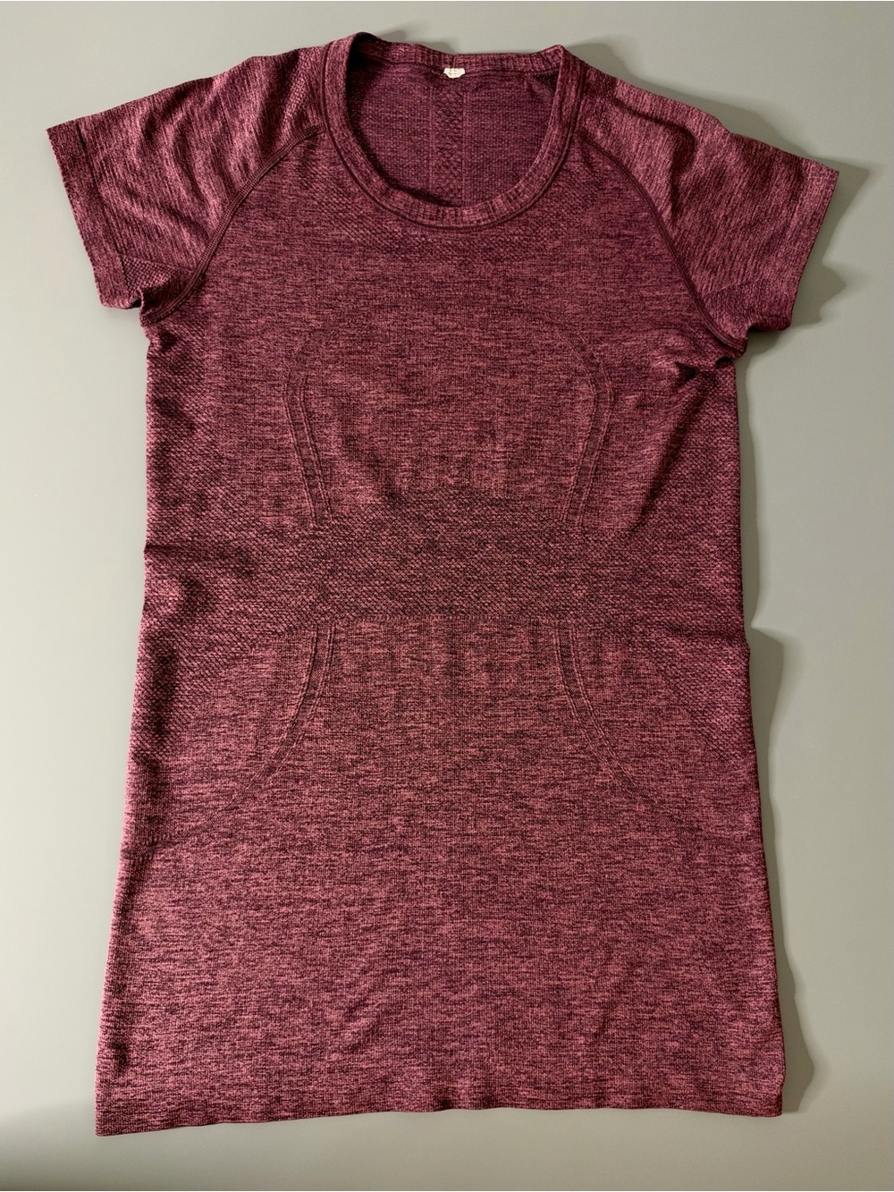 lululemon Swiftly Tech Short Sleeve Shirt Heathered Plum Burgundy Size 8